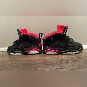 Nike Jordan Toddler Shoes Jumpman MVP size 9c Black Red and Purple GUC